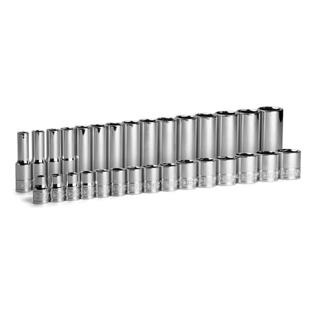 Capri Tools 3/8" Drive Socket Set, 30 pcs CP12320-30MSDR